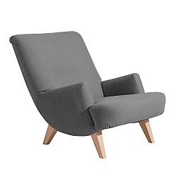 Antracitové křeslo se světle hnědými nohami Max Winzer Brandford