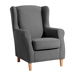 Antracitové křeslo ušák Max Winzer Lorris Anthracite