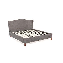 Antracitově šedá dvoulůžková postel Chez Ro Hobro, 180 x 200 cm