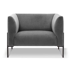 Antracitově šedé křeslo s černýma nohama Mossø Palih