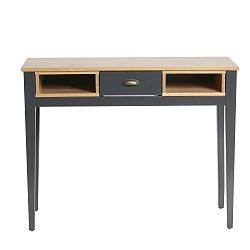 Antracitově šedý konzolový stolek z masivního borovicového dřeva Marckeric Aisa