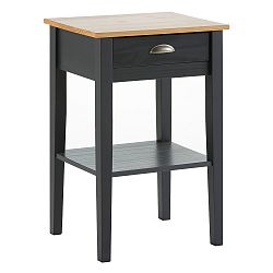 Antracitově šedý noční stolek z masivního borovicového dřeva se zásuvkou Marckeric Jade