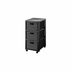 Antracitový plastový koupelnový regál 32,5x71 cm Country – Rotho