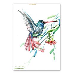 Autorský plakát Humming Bird Flowers od Surena Nersisyana, 42 x 30 cm
