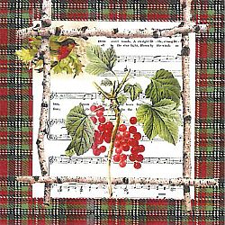 Balení 10 papírových ubrousků s vánočním motivem PPD Charlet Berries