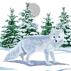 Balení 10 papírových ubrousků s vánočním motivem PPD Snow Fox