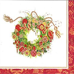 Balení 10 papírových ubrousků s vánočním motivem PPD Spirit Wreath