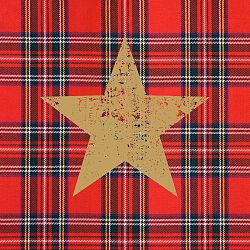Balení 10 papírových ubrousků s vánočním motivem PPD Tartan Star Red