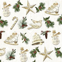 Balení 10 papírových ubrousků s vánočním motivem PPD Winter Lodge