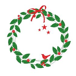 Balení 10 papírových ubrousků s vánočním motivem PPD Xmas Wreath