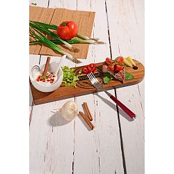 Bambusový podnos s porcelánovou miskou India Dipitty, 39 x 12 cm