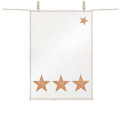 Bavlněná kuchyňská utěrka s vánočními motivy v měděné barvě PPD Star Fashion Copper, 48 x 68 cm
