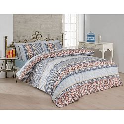 Bavlněné povlečení s prostěradlem na dvoulůžko Aventura, 200 x 220 cm