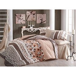 Bavlněné povlečení s prostěradlem na dvoulůžko Laviva, 200 x 220 cm