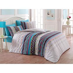 Bavlněné povlečení s prostěradlem na dvoulůžko Melania, 200 x 220 cm