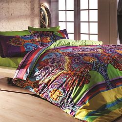 Bavlněné povlečení s prostěradlem na dvoulůžko Orient, 200 x 220 cm