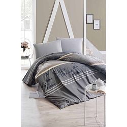 Bavlněné povlečení s prostěradlem na dvoulůžko Sabin, 200 x 220 cm