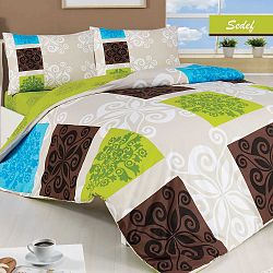 Bavlněné povlečení s prostěradlem na dvoulůžko  Sedef, 200 x 220 cm