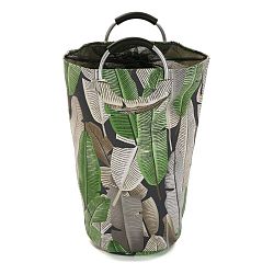 Bavlněný koš na prádlo Versa Green Leafs, výška 58 cm