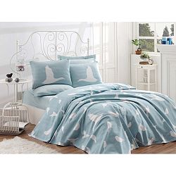 Bavlněný přehoz přes postel na dvoulůžko Single Pique Mint, 200 x 235 cm