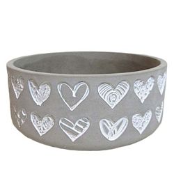 Betonový květináč Dakls My Garden Hearts, výška 8 cm