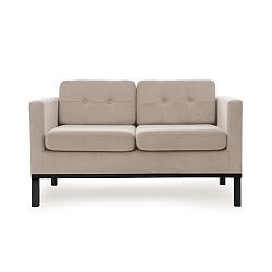 Béžová 2místná pohovka s černými nohami Vivonita Johan