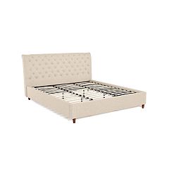 Béžová dvoulůžková postel Chez Ro Ringsted, 180 x 200 cm