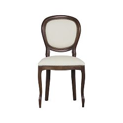 Béžová polstrovaná židle v dekoru ořechového dřeva Roxana