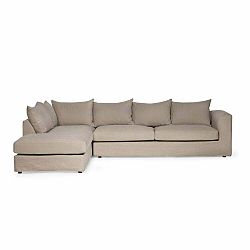 Béžová rohová pohovka s lenoškou na levé straně Scandic Portland