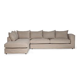 Béžová rohová pohovka s lenoškou na levé straně Softnord Portland