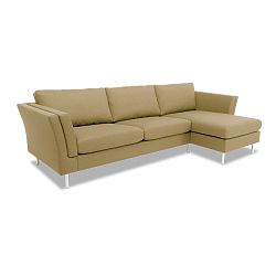 Béžová rohová pohovka s lenoškou na pravé straně Vivonita Connor