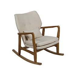 Béžové houpací křeslo s konstrukcí z jilmového dřeva Santiago Pons Woven