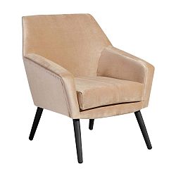 Béžové sametové křeslo s černými nohami Max Winzer Alegro