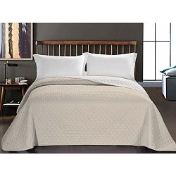 Béžovo-bílý přehoz z mikrovlákna DecoKing Axel, 200 x 220 cm