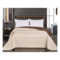 Béžovo-hnědý oboustranný přehoz z mikrovlákna DecoKing Axel, 170 x 270 cm