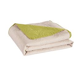 Béžovo-zelený oboustranný přehoz z mikrovlákna DecoKing Anthony, 220 x 240 cm