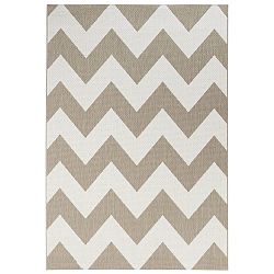 Béžovobílý koberec vhodný i na ven Unique, 120 x 170 cm