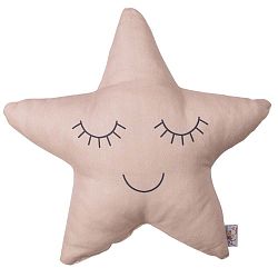 Béžovorůžový dětský polštářek s příměsí bavlny Apolena Pillow Toy Star, 35 x 35 cm