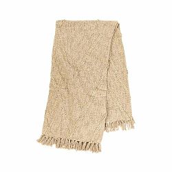 Béžový bavlněný přehoz na dvoulůžko 250x260 cm Sahara - Tiseco Home Studio