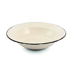 Béžový kameninový hluboký talíř na salát Villa d'Este, Ø 25.4 cm