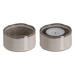 Béžový kameninový svícen A Simple Mess Dras, ⌀ 6,7 cm