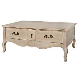 Béžový konferenční stolek z březového dřeva se zásuvkami Livin Hill Venezia