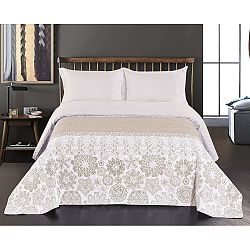 Béžový oboustranný přehoz z mikrovlákna DecoKing Alhambra, 240 x 260 cm