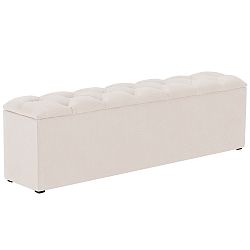 Béžový otoman k posteli s úložným prostorem Kooko Home Manna, 47 x 200 cm