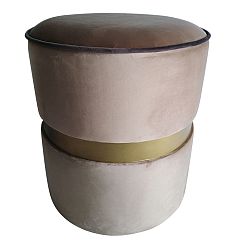 Béžový puf s nohami z borovicového dřeva Simla Velvet Champagne, ⌀ 40 cm