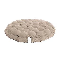 Béžový sedací polštářek s masážními míčky Lindy Vrňáková Bloom, Ø 65 cm