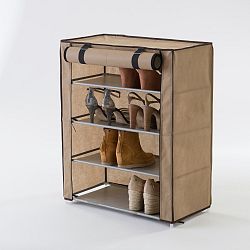 Béžový textilní čtyřpatrový botník Compactor Shoes