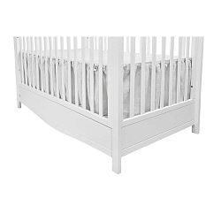 Bílá bavlněná dvoustranná záclonka pod matraci do dětské postýlky BELLAMY Snow White