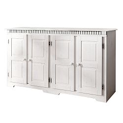 Bílá čtyřdveřová komoda z masivního borovicového dřeva   Støraa Linda