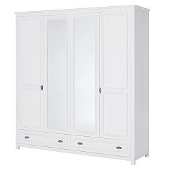 Bílá čtyřdveřová šatní skříň Szynaka Meble Madison